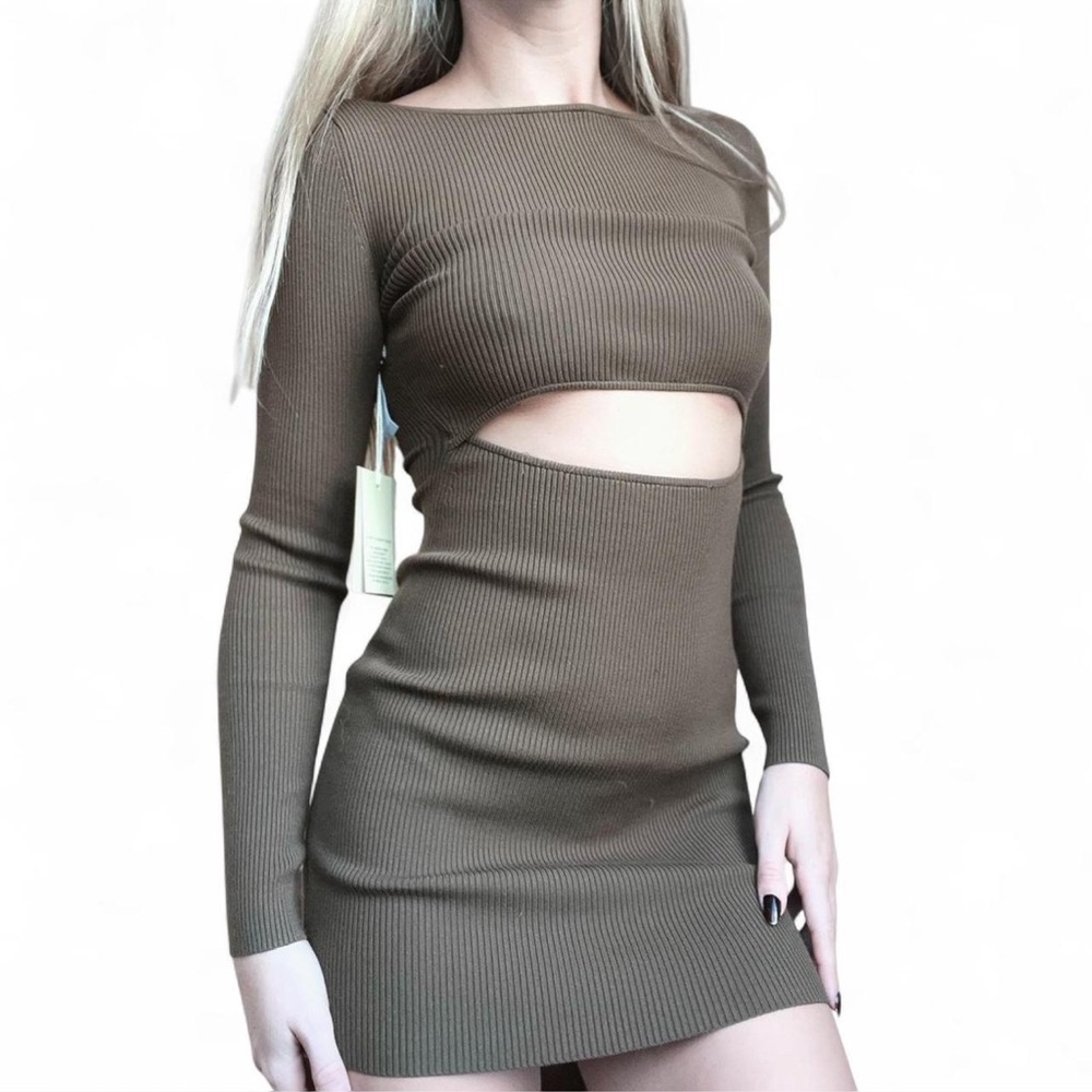 NWT Aritzia Wilfred | Cut-out longsleeve Mini Dress - Picture 3 of 5